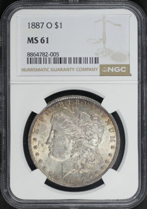 Obverse of this 1887-O Morgan Dollar NGC MS-61
