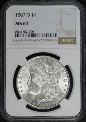 Obverse of this 1887-O Morgan Dollar NGC MS-61