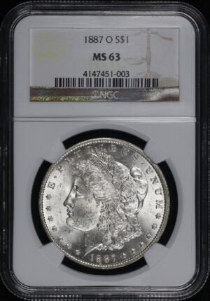 Obverse of this 1887-O Morgan Dollar NGC MS-63
