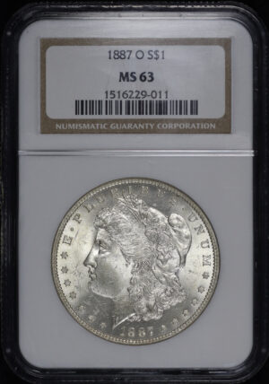 Obverse of this 1887-O Morgan Dollar NGC MS-63