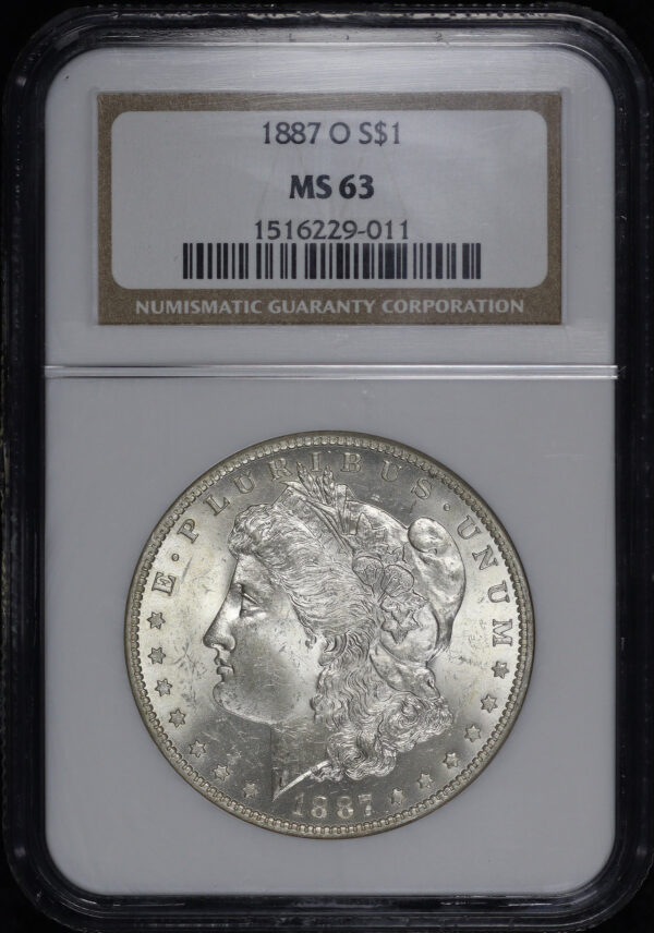 Obverse of this 1887-O Morgan Dollar NGC MS-63
