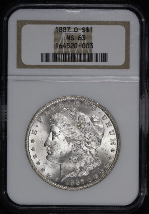 Obverse of this 1887-O Morgan Dollar NGC MS-63