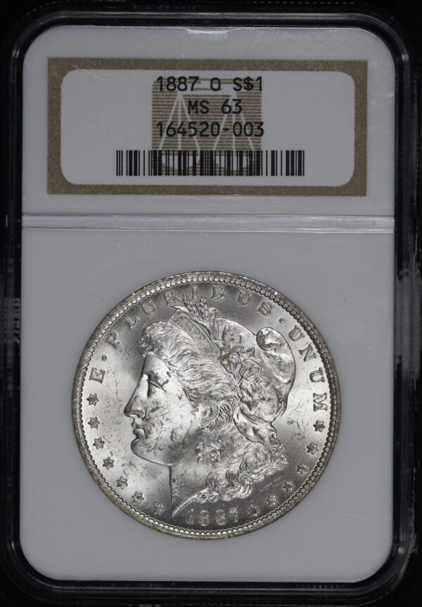 Obverse of this 1887-O Morgan Dollar NGC MS-63