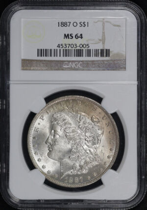 Obverse of this 1887-O Morgan Dollar NGC MS-64
