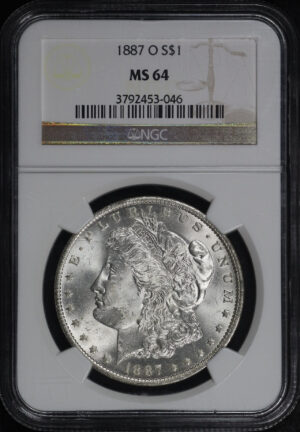 Obverse of this 1887-O Morgan Dollar NGC MS-64