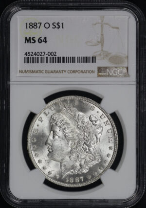 Obverse of this 1887-O Morgan Dollar NGC MS-64
