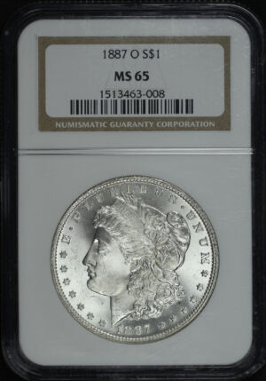 Obverse of this 1887-O Morgan Dollar NGC MS-65
