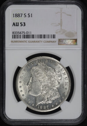 Obverse of this 1887-S Morgan Dollar NGC AU-53