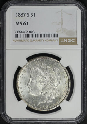 Obverse of this 1887-S Morgan Dollar NGC MS-61