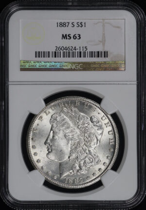 Obverse of this 1887-S Morgan Dollar NGC MS-63