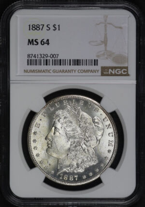 Obverse of this 1887-S Morgan Dollar NGC MS-64
