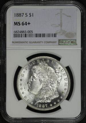 Obverse of this 1887-S Morgan Dollar NGC MS-64+