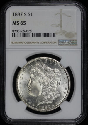 Obverse of this 1887-S Morgan Dollar NGC MS-65