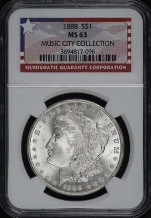 Obverse of this 1888 Morgan Dollar NGC MS-63 MUSIC CITY COLLECTION