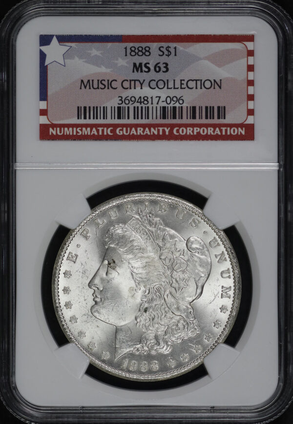 Obverse of this 1888 Morgan Dollar NGC MS-63 MUSIC CITY COLLECTION