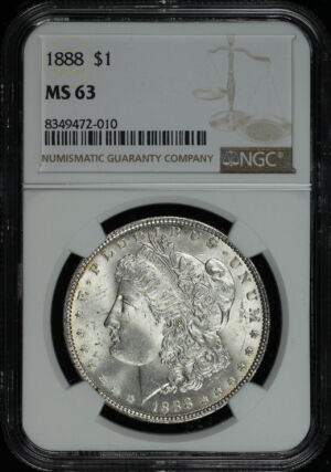 Obverse of this 1888 Morgan Dollar NGC MS-63