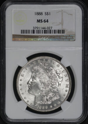 Obverse of this 1888 Morgan Dollar NGC MS-64