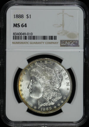 Obverse of this 1888 Morgan Dollar NGC MS-64