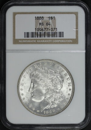 Obverse of this 1888 Morgan Dollar NGC MS-64