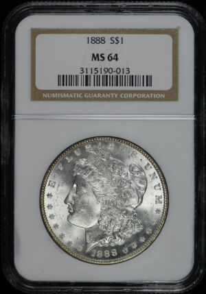 Obverse of this 1888 Morgan Dollar NGC MS-64