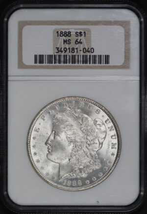 Obverse of this 1888 Morgan Dollar NGC MS-64