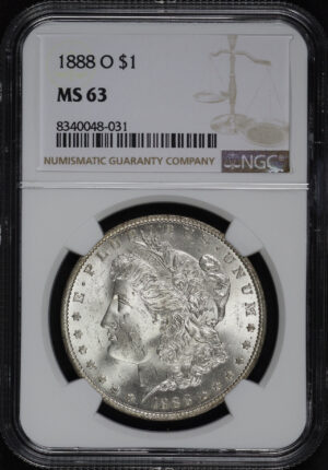 Obverse of this 1888-O Morgan Dollar NGC MS-63