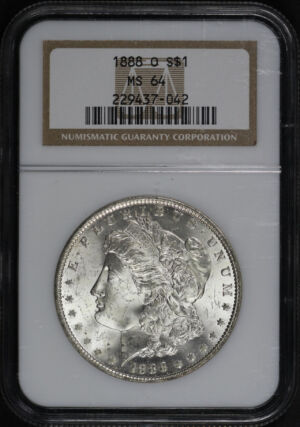 Obverse of this 1888-O Morgan Dollar NGC MS-64