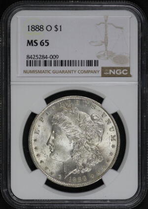 Obverse of this 1888-O Morgan Dollar NGC MS-65