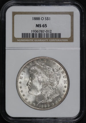 Obverse of this 1888-O Morgan Dollar NGC MS-65