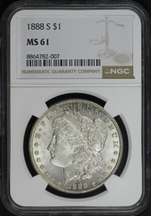Obverse of this 1888-S Morgan Dollar NGC MS-61