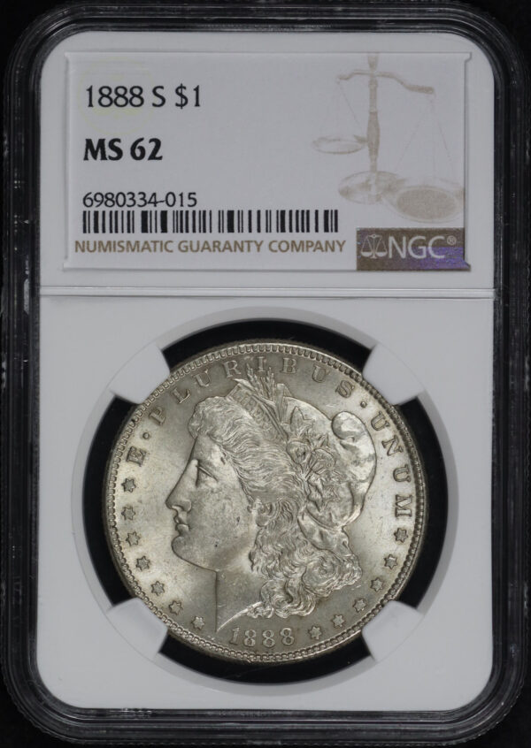 Obverse of this 1888-S Morgan Dollar NGC MS-62