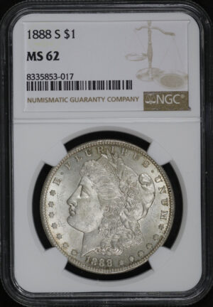 Obverse of this 1888-S Morgan Dollar NGC MS-62