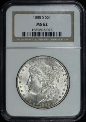 Obverse of this 1888-S Morgan Dollar NGC MS-62