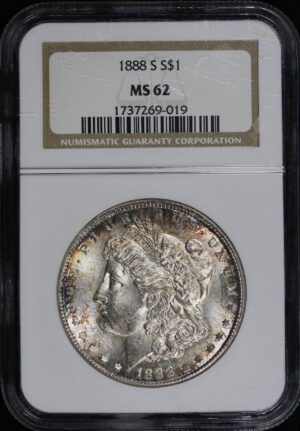 Obverse of this 1888-S Morgan Dollar NGC MS-62