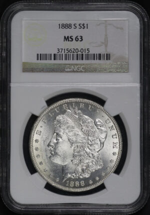 Obverse of this 1888-S Morgan Dollar NGC MS-63