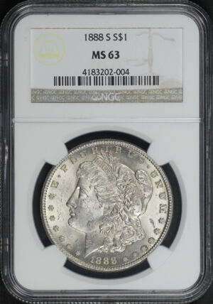Obverse of this 1888-S Morgan Dollar NGC MS-63