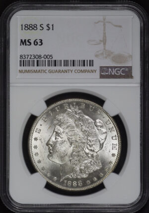 Obverse of this 1888-S Morgan Dollar NGC MS-63