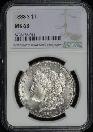 Obverse of this 1888-S Morgan Dollar NGC MS-63