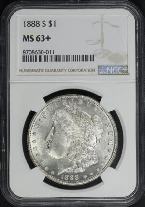 Obverse of this 1888-S Morgan Dollar NGC MS-63+