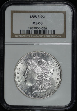 Obverse of this 1888-S Morgan Dollar NGC MS-63