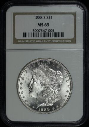 Obverse of this 1888-S Morgan Dollar NGC MS-63