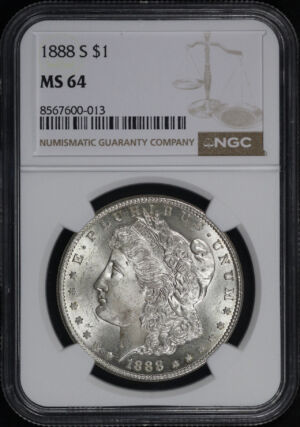 Obverse of this 1888-S Morgan Dollar NGC MS-64