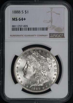Obverse of this 1888-S Morgan Dollar NGC MS-64+