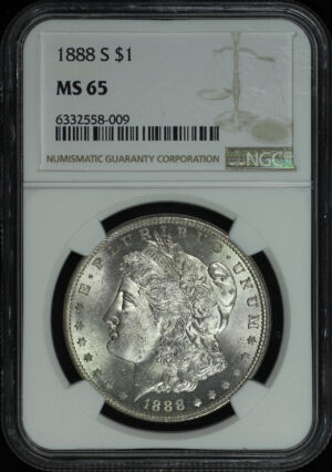 Obverse of this 1888-S Morgan Dollar NGC MS-65