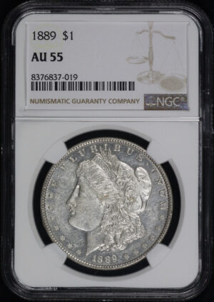 Obverse of this 1889 Morgan Dollar NGC AU-55