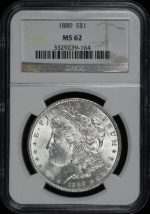 Obverse of this 1889 Morgan Dollar NGC MS-62