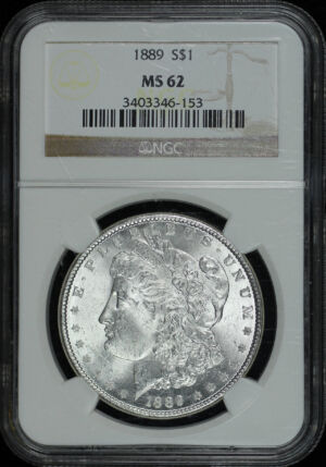 Obverse of this 1889 Morgan Dollar NGC MS-62
