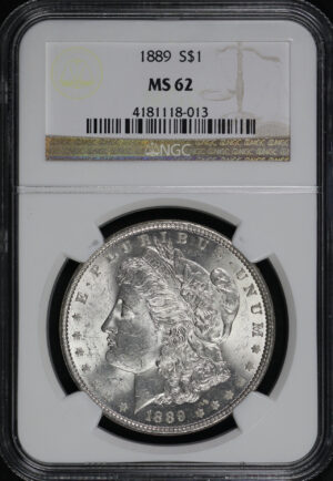 Obverse of this 1889 Morgan Dollar NGC MS-62
