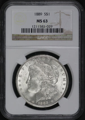 Obverse of this 1889 Morgan Dollar NGC MS-63