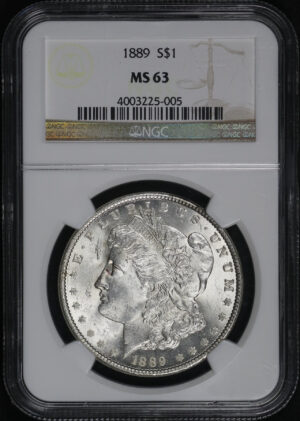 Obverse of this 1889 Morgan Dollar NGC MS-63